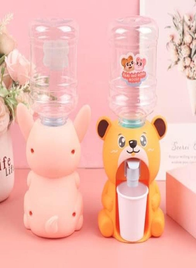 Fezeedi Plastic Water Dispenser Toy, Mini Water Dispenser for Children Mini Drinking Fountain Pumps Water Juice Milk Drinking Fountain Simulation Cartoon Kitchen Toy (Yellow Multicolor) - Image 4